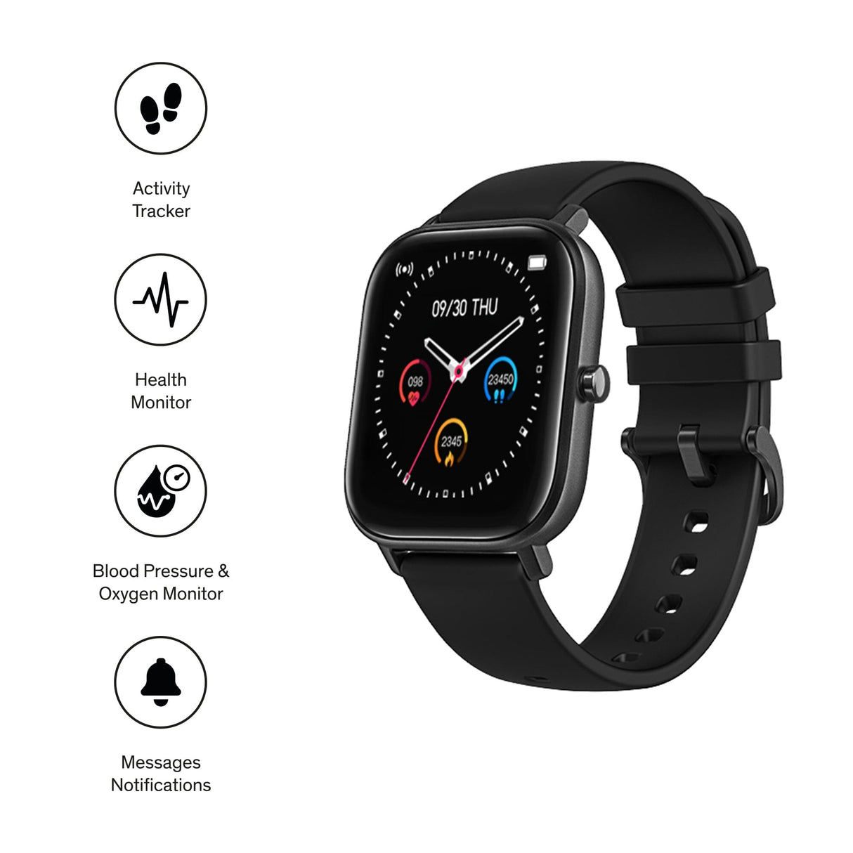 Sinji - SmartWatch Square i 3 färgvarianter