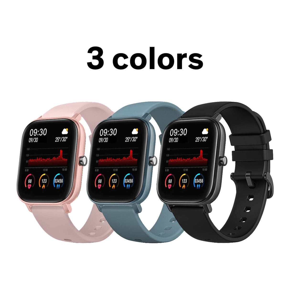 Sinji - SmartWatch Square i 3 färgvarianter