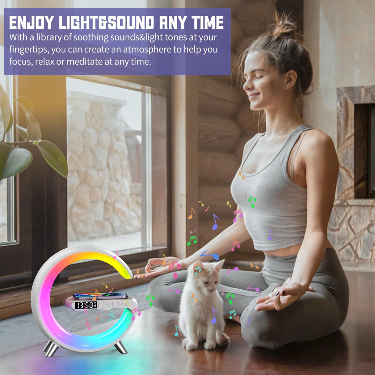 G-högtalare, BT-högtalare - RGB-lampa, Trådlös Laddning