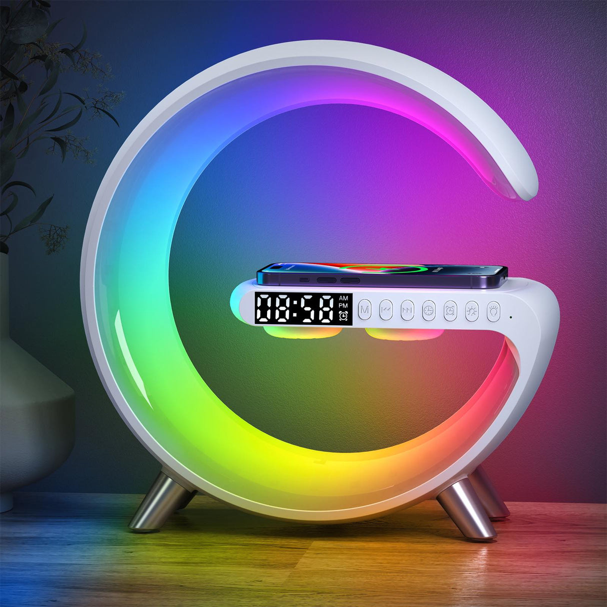 G-högtalare, BT-högtalare - RGB-lampa, Trådlös Laddning