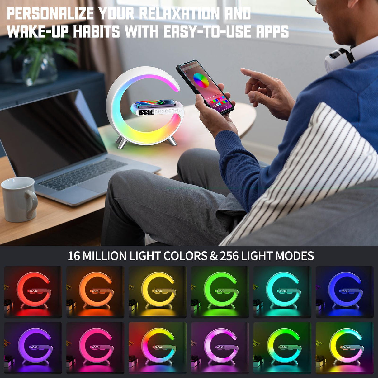 G-högtalare, BT-högtalare - RGB-lampa, Trådlös Laddning