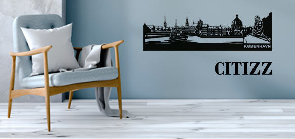 CITIZZ - Väggskyltar av städer - Aarhus 40 cm