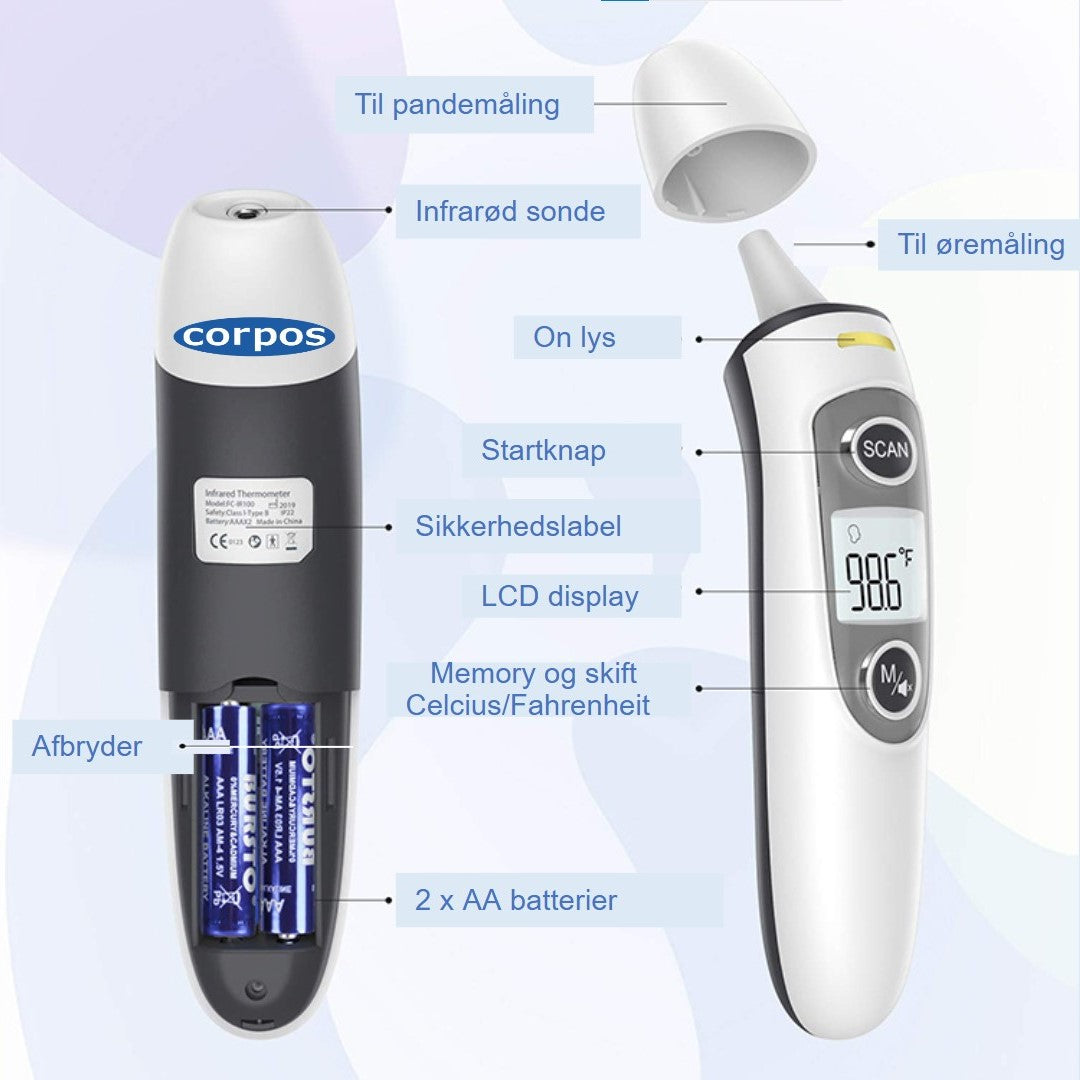 Corpos - Infraröd Panna- & Örontermometer