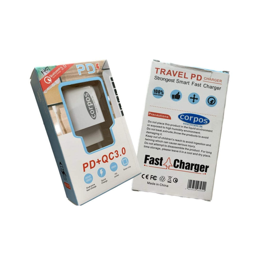 Corpos - Power Delivery Snabbladdare (PD) - USB-A + USB-C