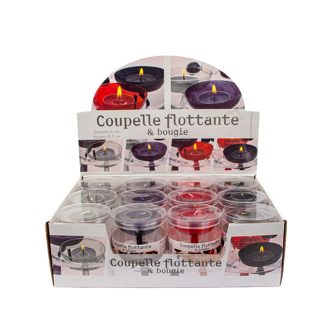 Floatglas för Värmeljus - 4 färger