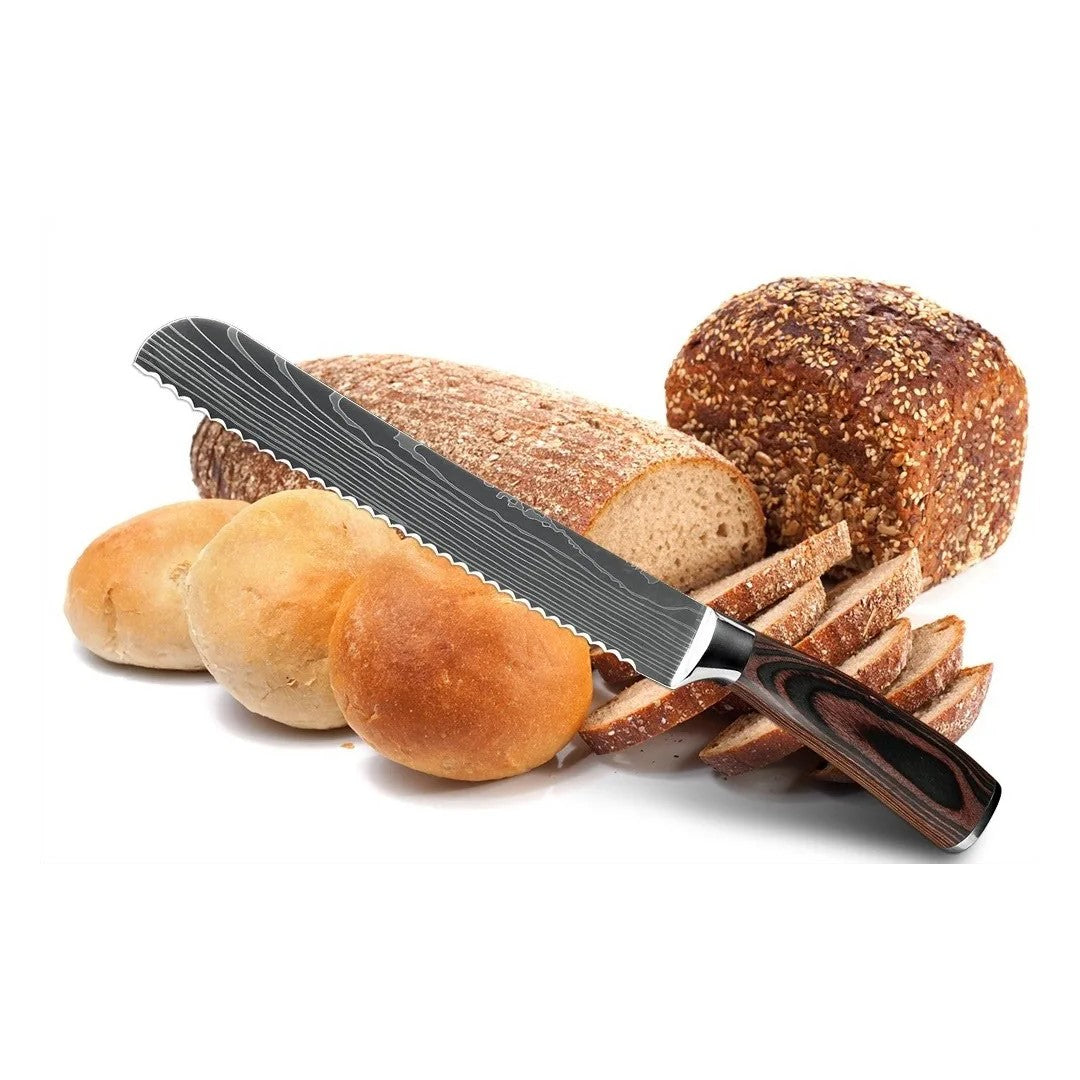 Damaskusmönstrat Knivset – 7 Knivar