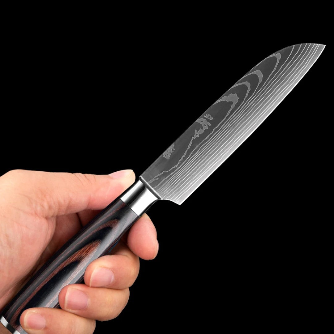 Damaskusmönstrat Knivset – 7 Knivar