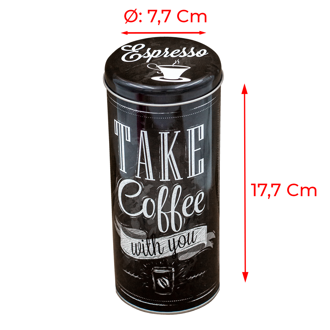 Kaffe/Te Cylindrisk Burkförvaring