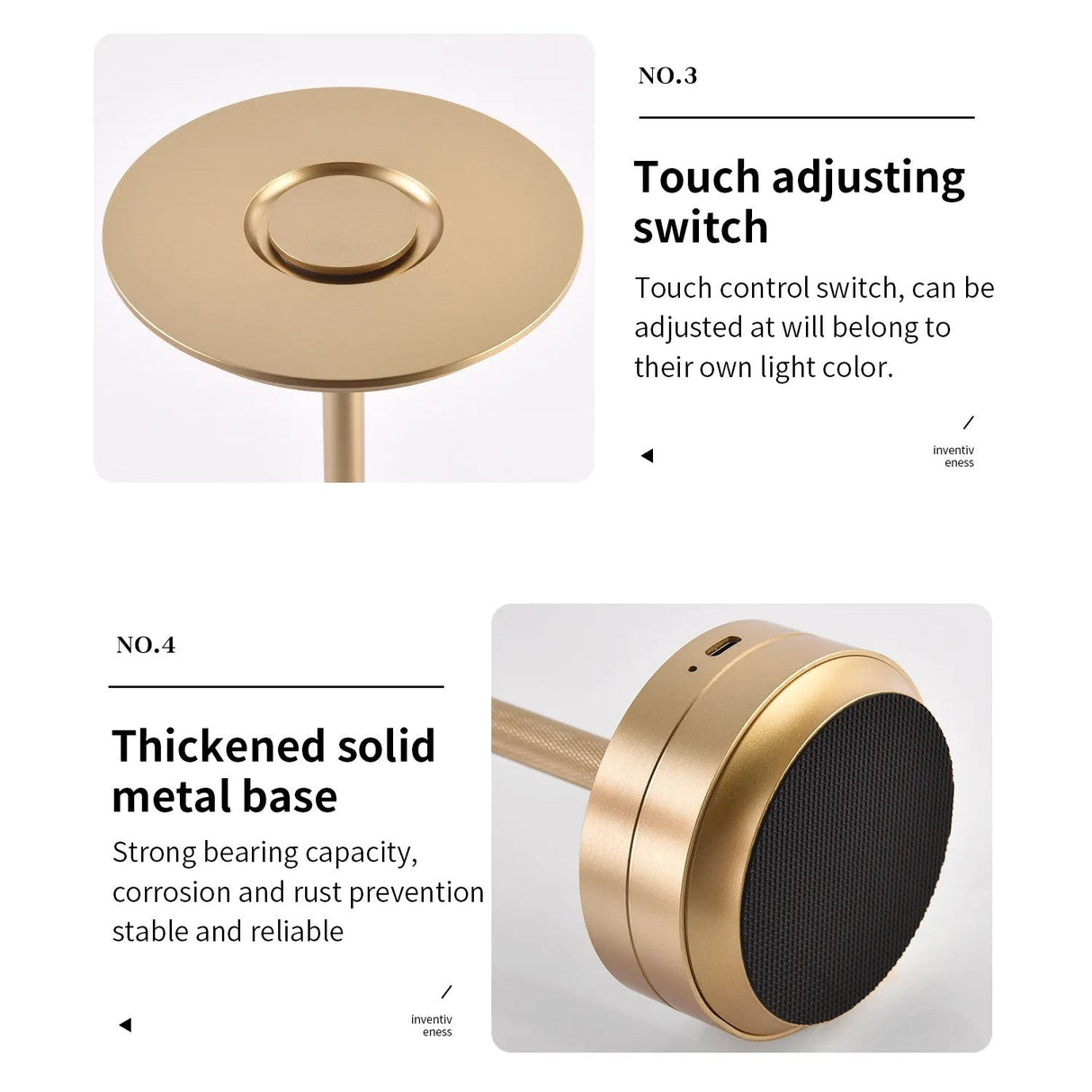 Uppladdningsbar LED Trådlös Bordslampa - 4 varianter