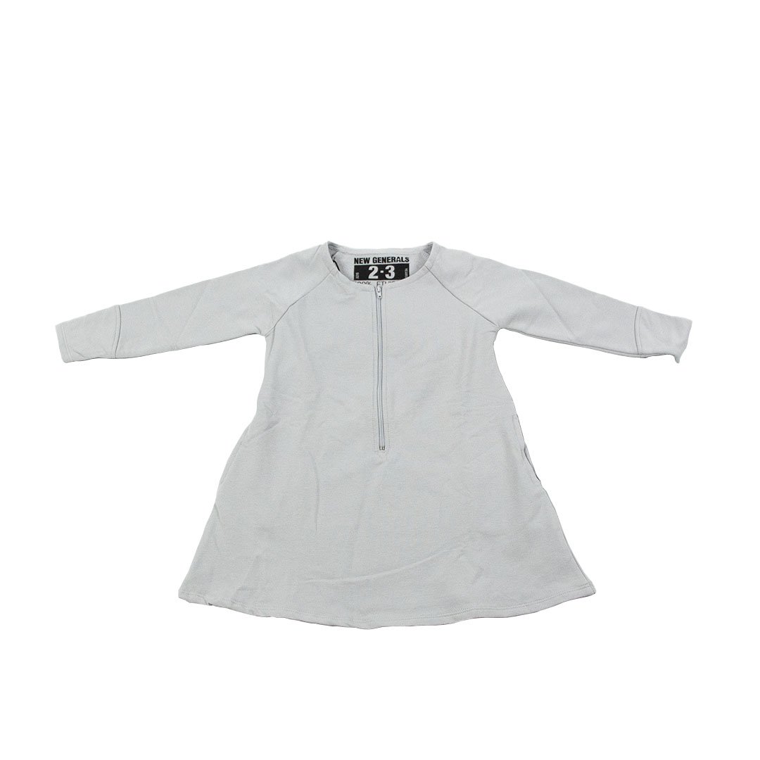 New Generals Flicka Zip Dress - Light grey
