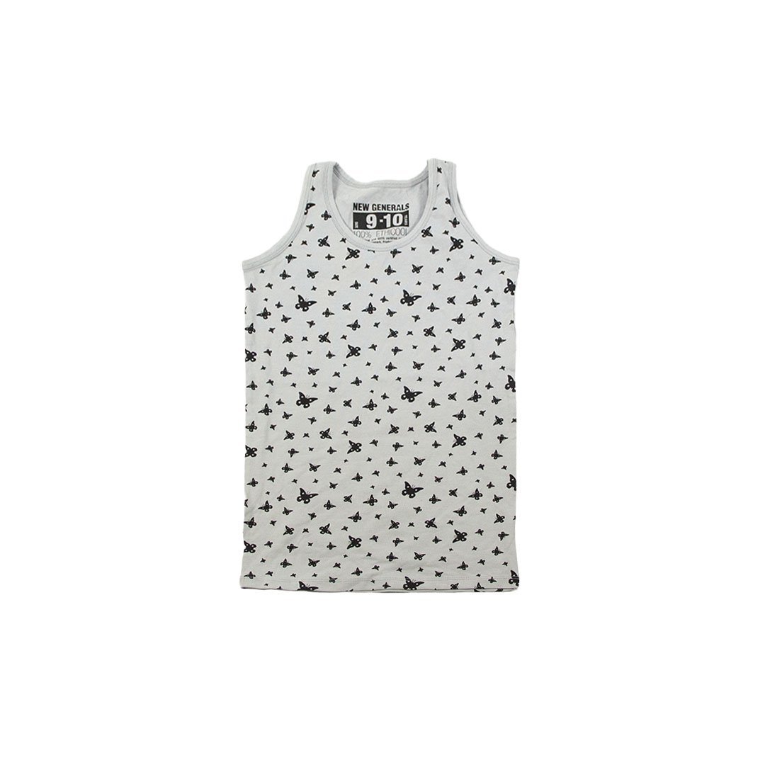 New Generals Flicka Tank Top - Butterflies Light Grey