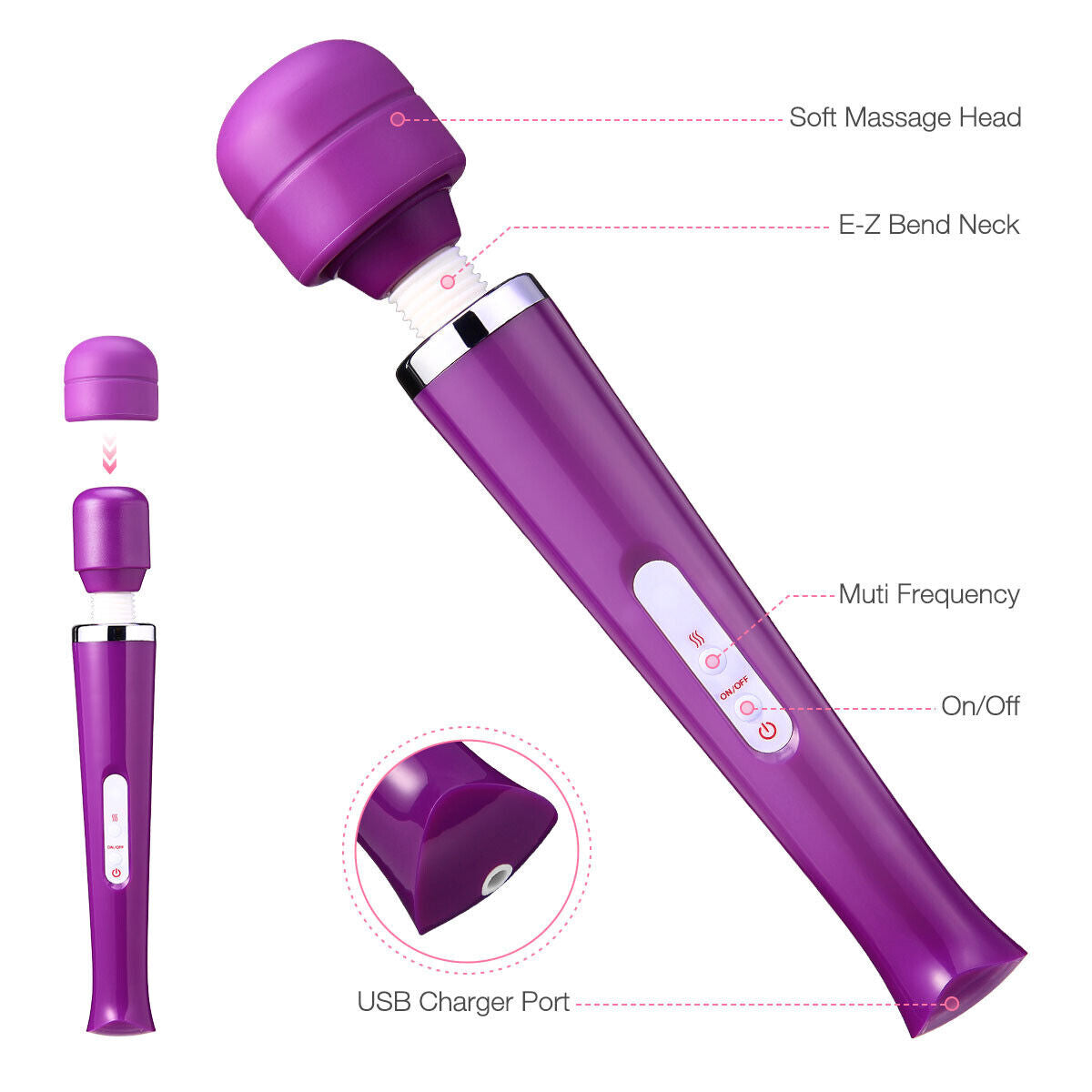 Multimassageapparat i 4 färgvarianter