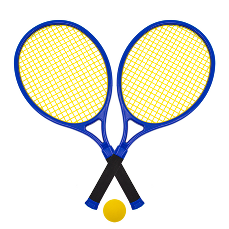 Tennisset med skumboll - 2 racketar och 1 skumboll - Blå