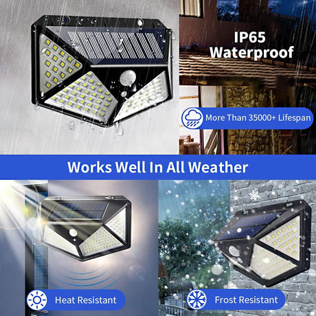 LED Solar Lamp - Trådlös LED Utomhus Vägglampa med Sensor