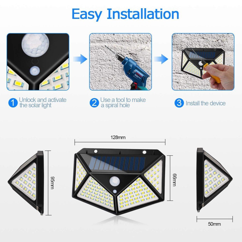 LED Solar Lamp - Trådlös LED Utomhus Vägglampa med Sensor