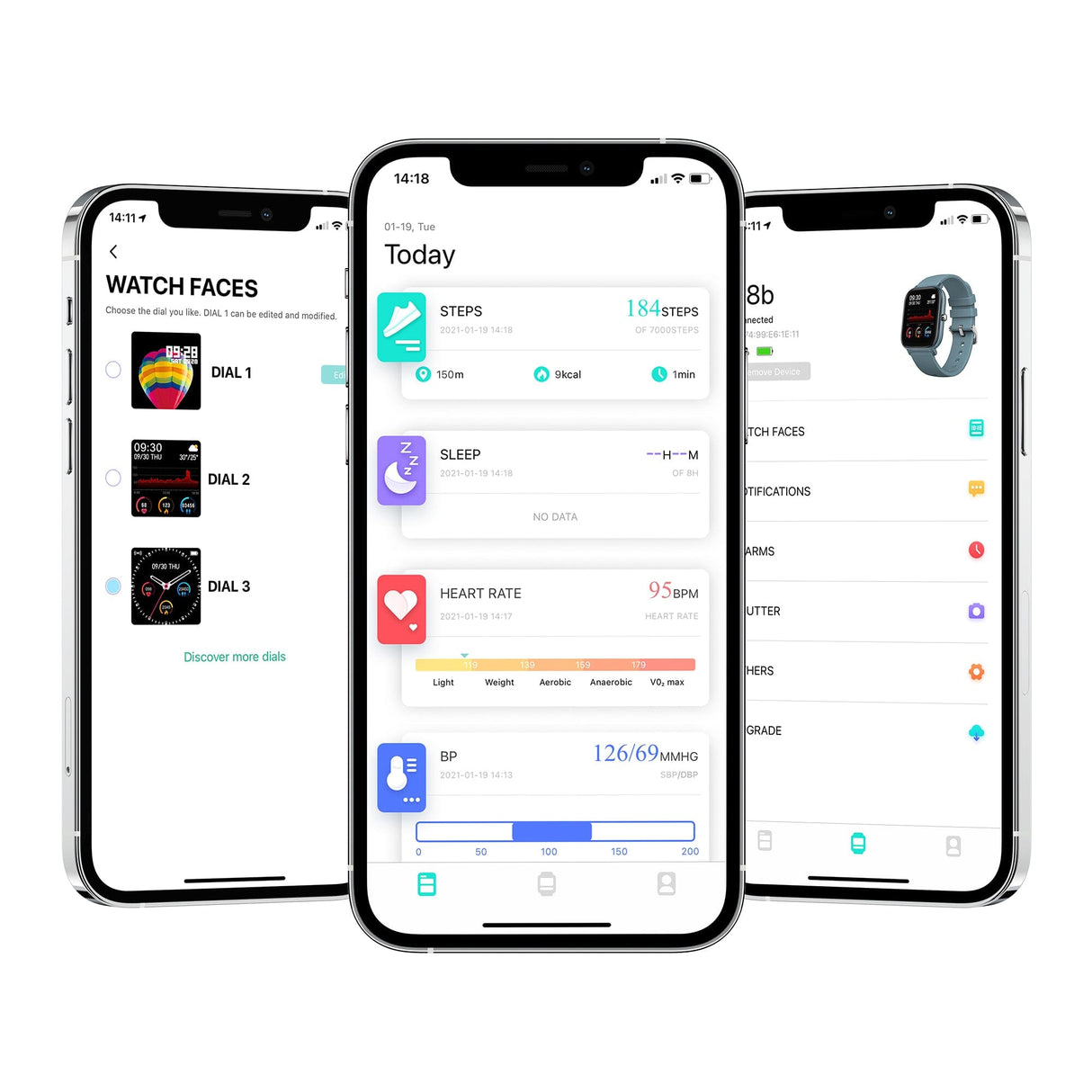 Sinji - SmartWatch Square i 3 färgvarianter