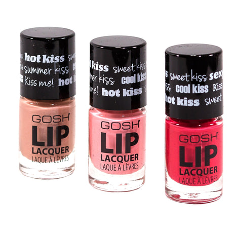 GOSH Lip Lacquer - Kombination av Läppglans & Läppstift - 3 st.