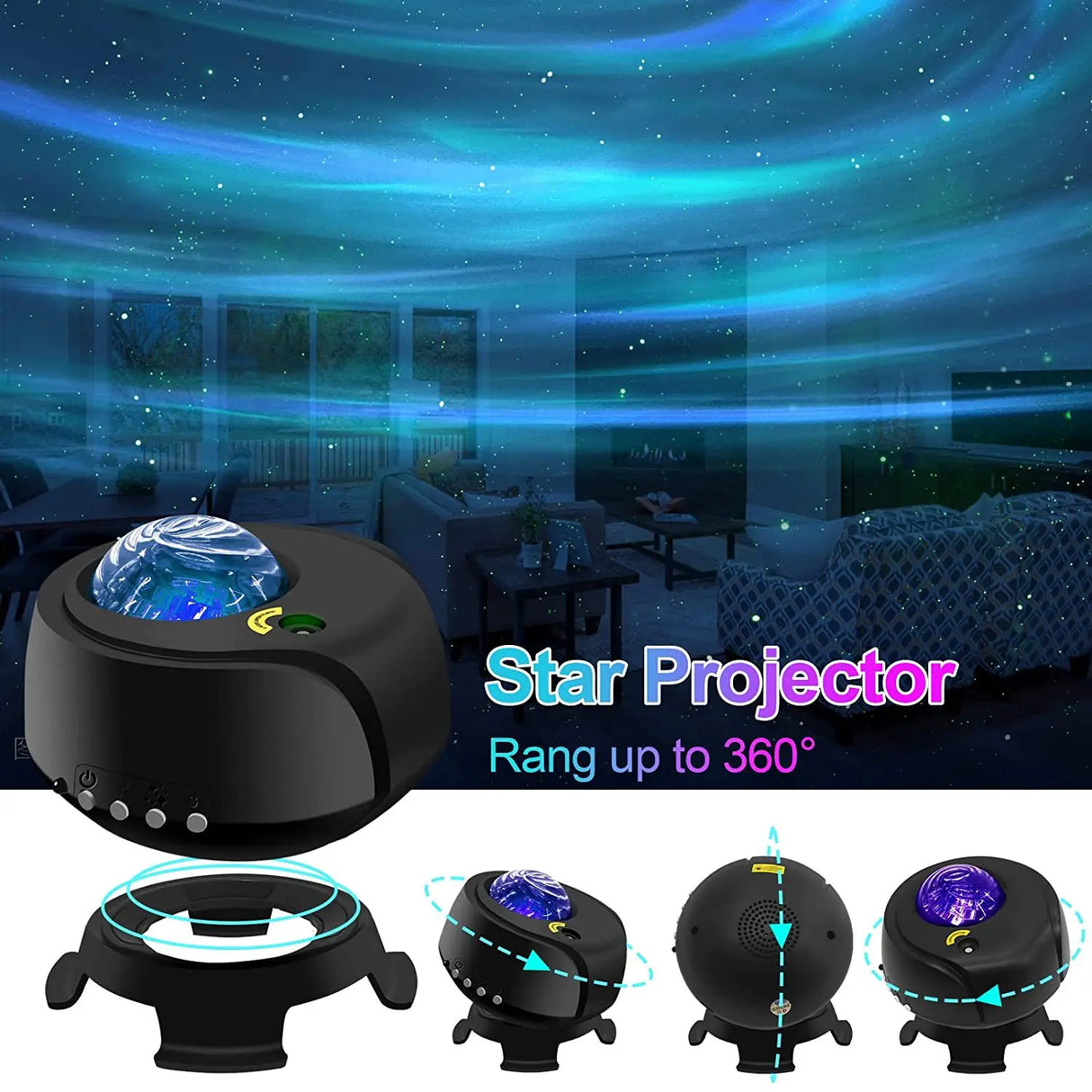 Galaxy Star Projektor - Lampa Med Högtalare & Bluetooth