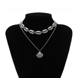 Fashion Jewelry - Musselskal Halsband - Silver