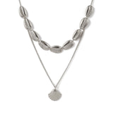 Fashion Jewelry - Musselskal Halsband - Silver