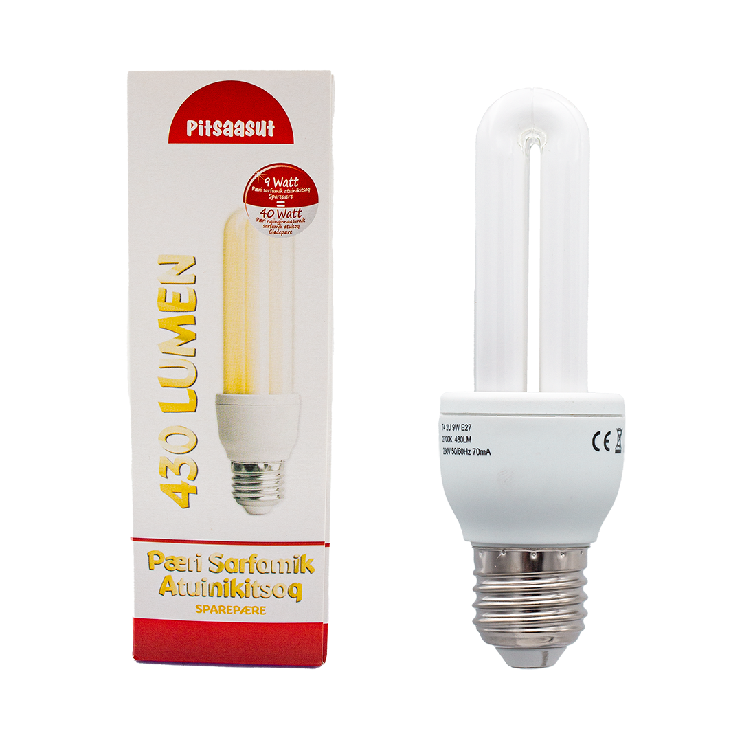 LED E27 - Energisparlampa 9 watt 430 lumen